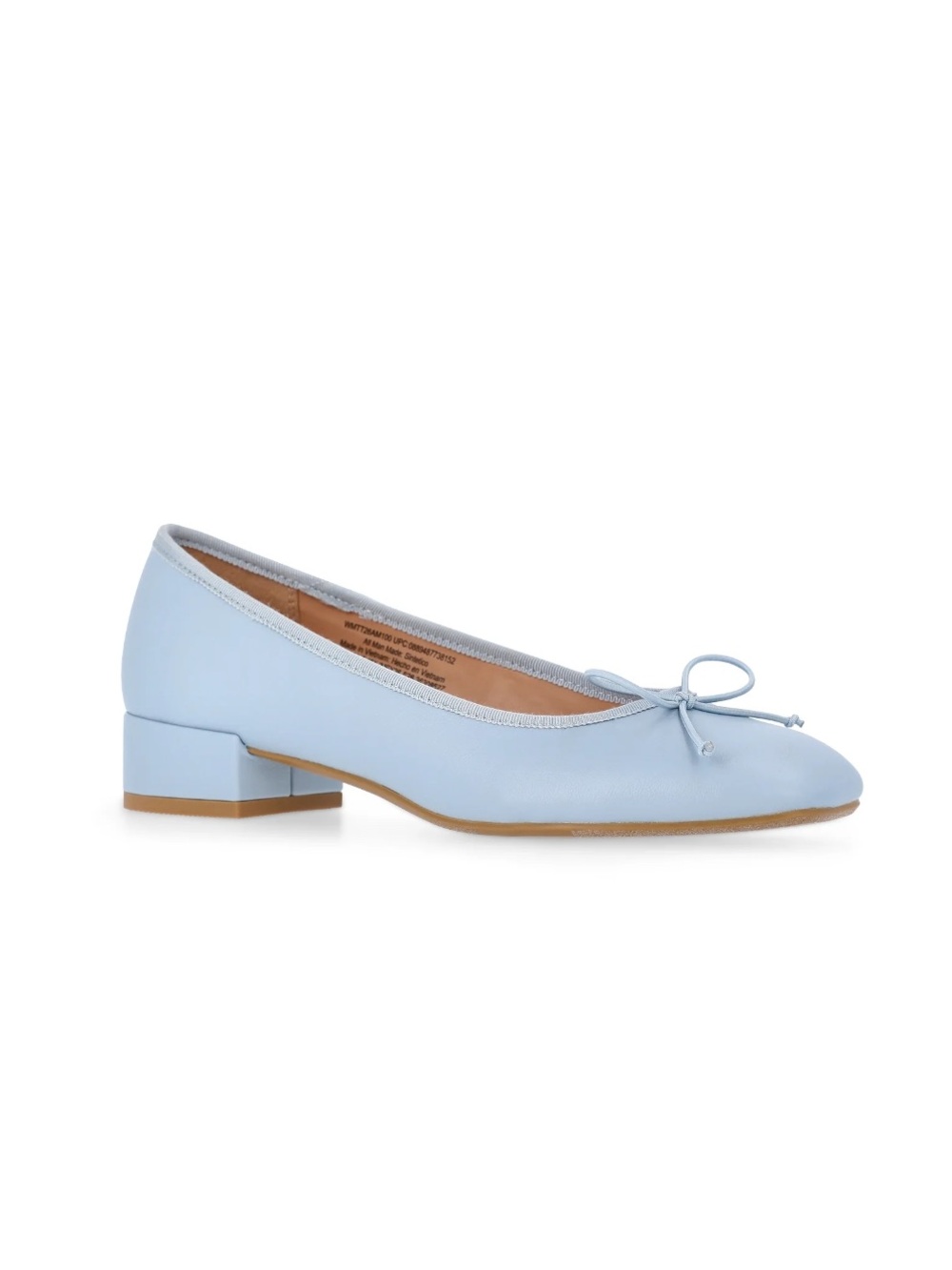 NWT Time and Tru Bow Low Block Heel Light Blue Shoes Women Size 10 Ballet Pump